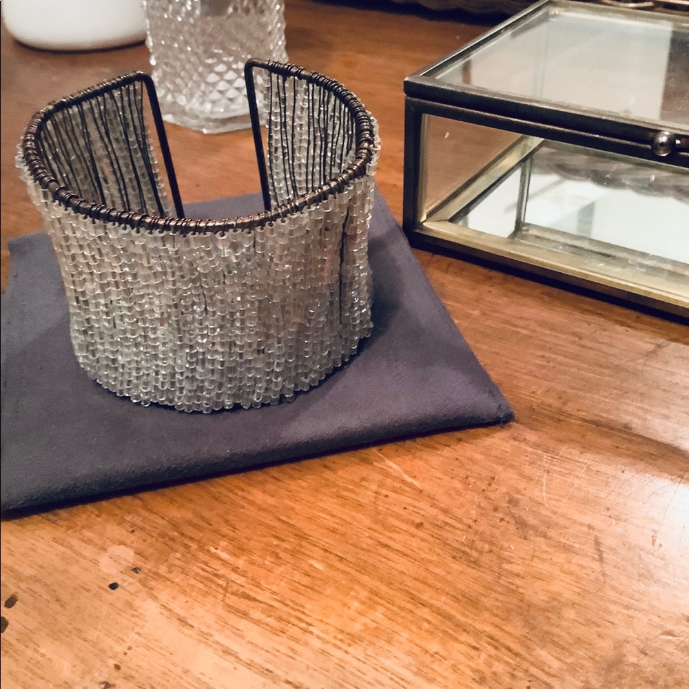 Hand Crafted | Silver Beaded Bangle Bracelet